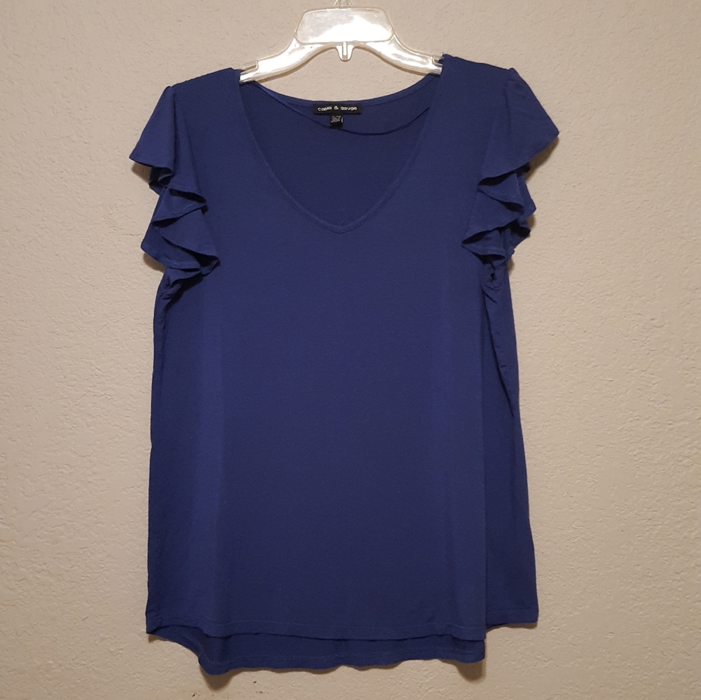 Cable & Gauge V neck Short Sleeve Shirt - XL